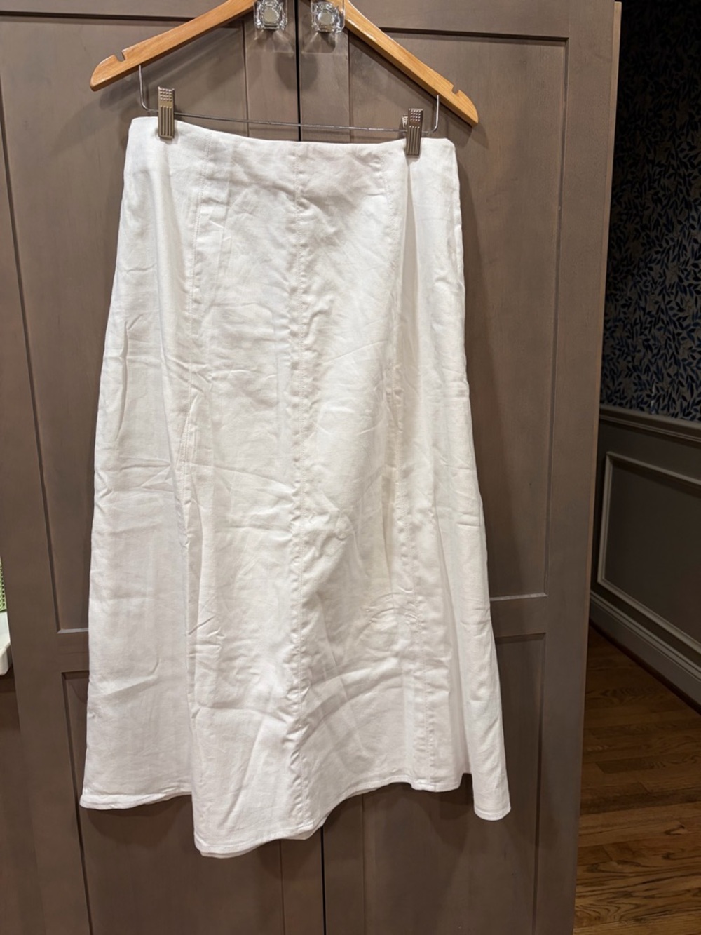 Banana Republic White A-Line Linen Blend Skirt